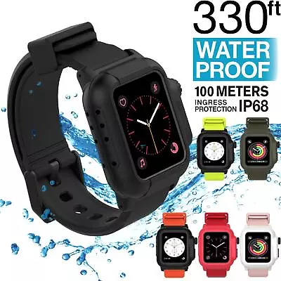 $21.95 • Buy IP68 Waterproof Full Body Rugged Band Case For Apple Watch Series 6 SE 5 4 3 2
