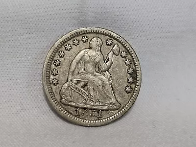1851 Seated Liberty 90% Silver Half Dime H10C ~ Higher Grade & Better Date. • $13.50