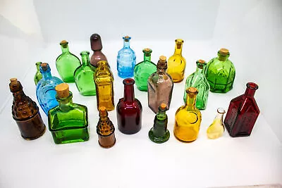 Vintage Miniature Colored Glass Bottle Lot • $9.99