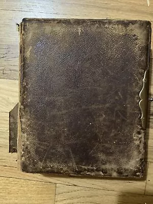 Antique Leather  Cabinet Card Photo Album 57 Family Photos Incl Some Tintypes • $95