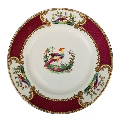 Vintage Myott Staffordshire Chelsea Bird Red Dinner Plate 9.75  Rare Crack Read • $19.57