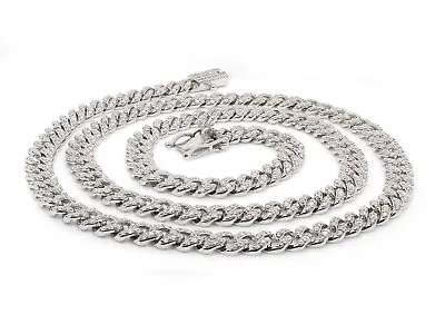 $31 • Buy 6mm Moissanite Cuban Link Chain 925 Sterling Silver /14k White Gold Plating 16 