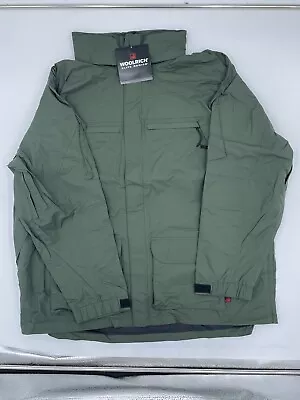 Woolrich Elite Waterproof Breathable Tactical Parka Rain Jacket Large OD Green • $59.49