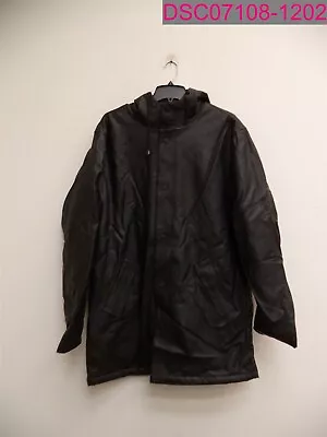 Weatherproof Men's Faux Fur Hooded Faux Leather Jacket Black Large F920069NR • $23.99