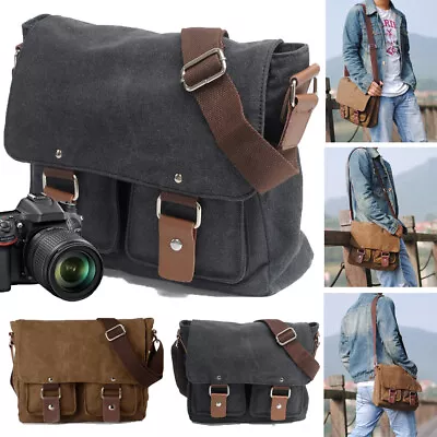 Vintage Waterproof Canvas DSLR SLR Shockproof Camera Shoulder Messenger Bag • $26.67