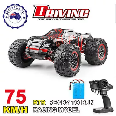 1:14 2.4G 4WD RC Car Racing 75KM/H Brushless High Speed Off-Road Buggy 2xBattery • $211.59