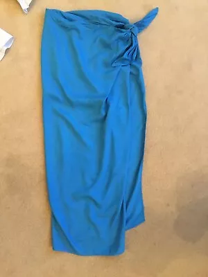 Bnwot Zara Blue Midi Wrap Skirt Size Small S 8 • £10