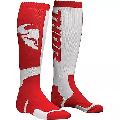 Thor Tall MX Socks Traditional Red/White Men's Size 10-13 # 3431-0380 • $11.21