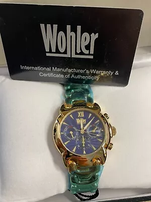 NIB Wohler Men's Wristwatch AUTOMATIC WATCH Moon Phase 23j TY-601 W3005-1119 • $149.99
