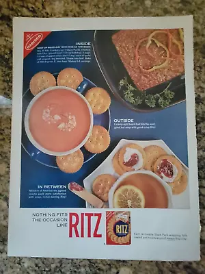 1963 NABISCO RITZ Crackers Print Ad - Nothing Fits The Occasion Like RITZ! • $1.50
