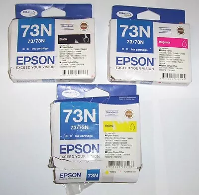 3 X Epson Genuine 73/73N Blackmagyell Cartridges For CX6900FCX5500TX550W + • $22.47