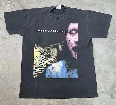 Vintage Marilyn Manson Shirt L Antichrist Superstar Album Promo 1996 Sof Tee • $90