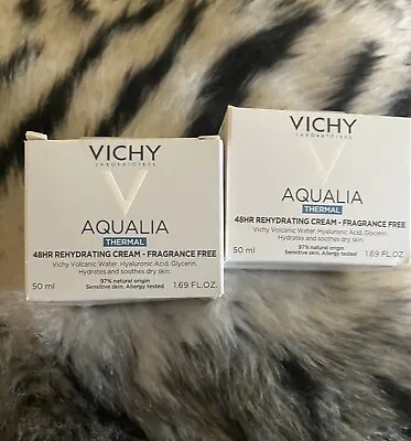 Vichy Aqualia Thermal Fragrance-Free Cream 50ml/1.69fl.oz. Exp 8/24 2pk • $32.99