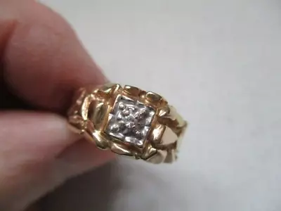 $429.29 • Buy 10k Yellow Gold & Diamond Men's  Ring Size 9