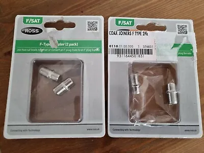 (ROSS) 4 X  F Type Satellite Cable Joiner Coupler Barrel Connector  • £4.99