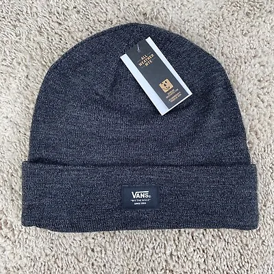 VANS Cuff Beanie Unisex Hat Black Heather All Weather Off The Wall Knit Cap OSFM • $13.57