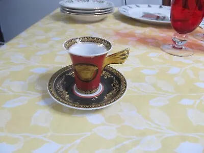 Rosenthal VERSACE Medusa Red Demitasse Cup & Saucer. • $100