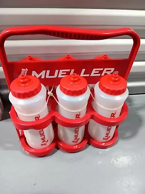 Mueller Red Plastic Collapsible Caddy 6 Pack Water Bottle With Carrier • $59.88