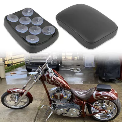 For Harley Bobber Chopper Leather Pillion Rear Passenger Seat Pad 8 Suction Cups • $22.09