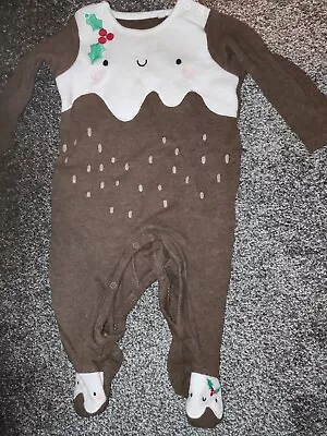 Tu Unisex Christmas Pudding Outfit 3-6 Months • £3