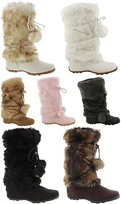 Talia-Hi Women Mukluk Faux Fur Boots Booties Mid Calf Winter Snow Warm Trendy • $49.99