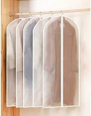 5Pcs Full Zipper Coat Carrier Garment Bag Travel Suit Dress Storage Clear Cover • $5.60