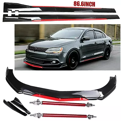 Front Bumper Lip Splitter Spoiler 86.6Side Skirt Body Kit For VW Jetta MK6 MK7 • $99.99