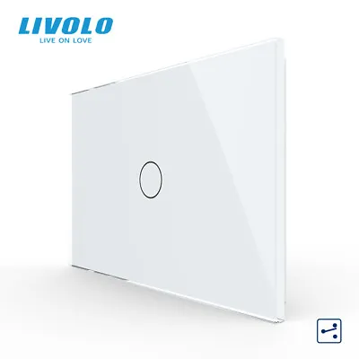 LIVOLO 1 Gang 2 Way Wall Light Switch White Touch Glass Panel Interruptor • $43.25