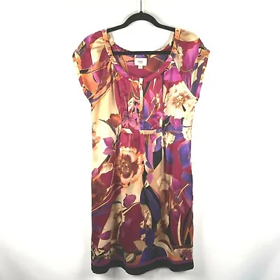 ECI New York Women's Floral Dress Size 6 Multi-Colored Silk Blend Cap Sleeve  • $12.97