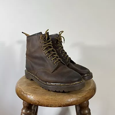 Vintage Dr Marten 1460 Brown Leather 8 Eye Boots Made In England Size Mens 8 • $55