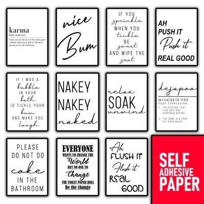 £12.99 • Buy Bathroom Prints Minimalist Wall Funny Art Poster. Toilet Home Pictures Print