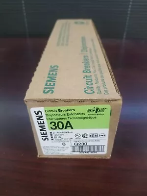 Siemens ITE Q230 2 Pole 30A Stab In Breaker Box Of 6 NEW Breakers • $79.91