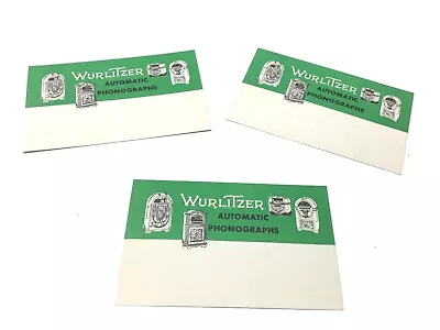 3 Antique 1940's Wurlitzer Jukebox Machine Operator Mechanism Back Door ID Card • $9.99