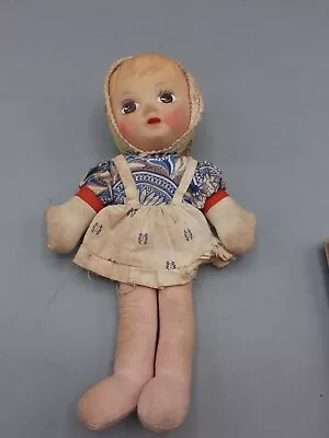 Vintage 1960s Rubber Face Squeaking Doll Rag Pram Doll Collectable U3S3  • £24.99