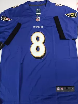 Baltimore Ravens Lamar Jackson #8 Stitched Football Purple MEN'S Jersey Sz S NWT • $29.99