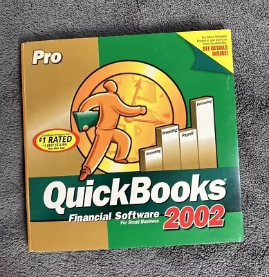 2002 QuickBooks Pro For Small Business Intuit CD ROM Software With KEY / CODE • $69.90