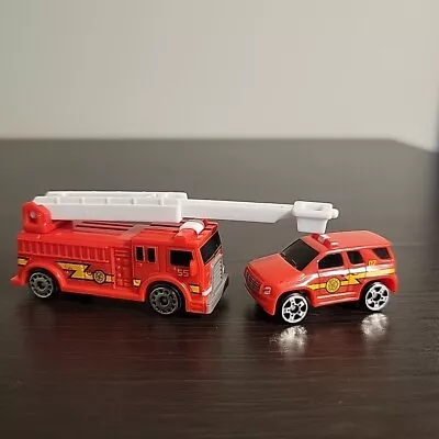 Small Hasbro 2020 Micro Machine Plastic Fire Department Truck No. 07 & 55 Red • $7.99