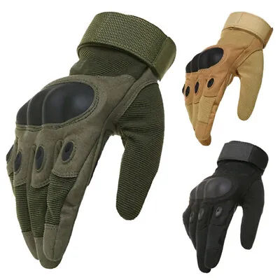 Touch Screen Leather Driving Motorcycle Tactical Military Full Finger Gloves USA • $8.99