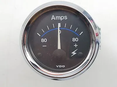 VDO 190 503 Standard Line Chrome Marine 2  12V 80 AMP Non-Shunted Ammeter Gauge • $49.95