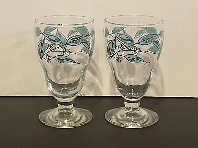 Two (2) Vintage Salem Biscayne Water Goblet Glasses - 5 3/8  Tall • $22.99