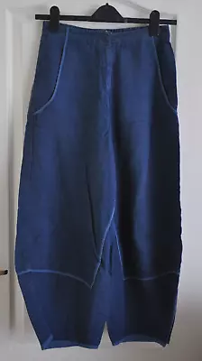 £79.99 • Buy Oska 100% Linen Balloon Trousers Size 1 (10 UK) Blue Cropped Lagenlook