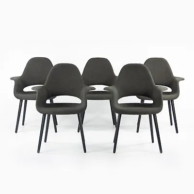 2010s Charles Eames & Eero Saarinen Organic Chairs By Vitra In Dark Gray Fabric • £7640.65