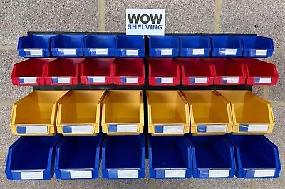 WOW Plastic Bin Storage Kit Box Wall Panel Louvre Rack Garage Wall Mounted Unit • £36.99