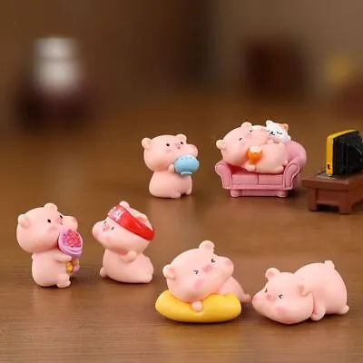 Cartoon Pig Micro Landscape Ornaments Home Decoration Figurines Miniature • £5.28
