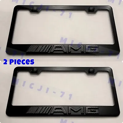 X2 3D AMG Mercedes Benz Emblem Stainless Steel License Plate Frame Holder Tag • $37.99