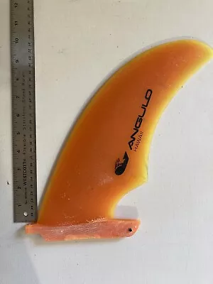 Vintage Surfboard Fin Orange Hawaii ANGULO  Longboard Surf Windsurf 10” • $78