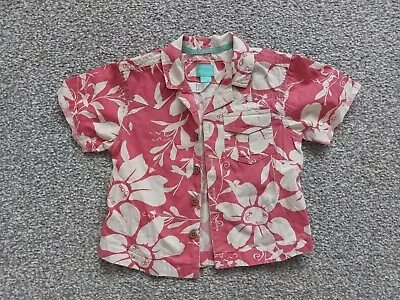 £2.99 • Buy Baby Boy Monsoon Pink Mix Floral Short Sleeve Collared Shirt Age 12-18 Mths