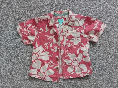 £2.99 • Buy Baby Boy Monsoon Pink Mix Floral Short Sleeve Collared Shirt Age 12-18 Mths