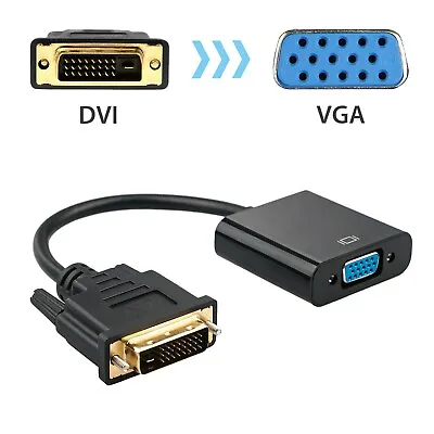 1080p DVI-D 24+1 Pin Male To VGA 15Pin Female Active Cable Adapter Converter US • $8.99