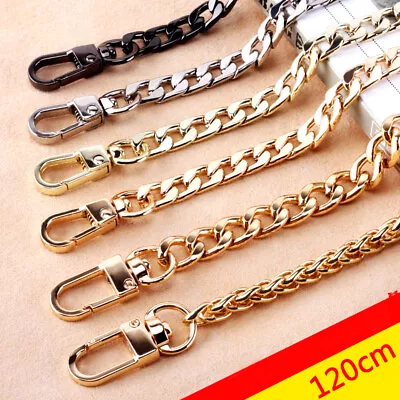 £5.59 • Buy 120cm Flat Metal Replacement Chain For Cross Body Shoulder Bag Handbag Strap UK